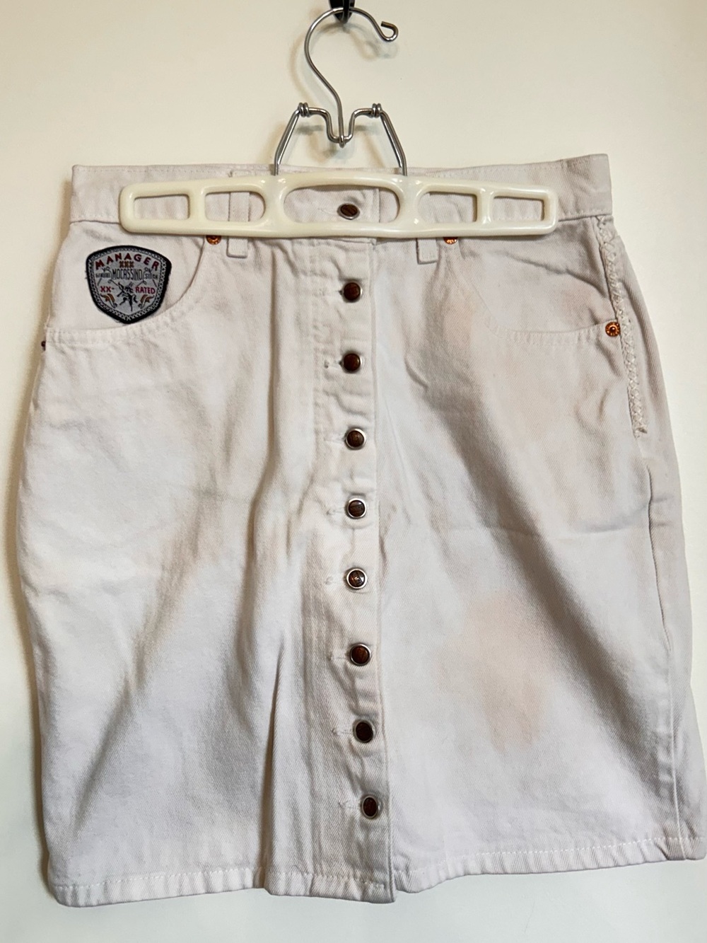 VINTAGE MANAGER MOCASSINO BUTTON UP SKIRT COTTON